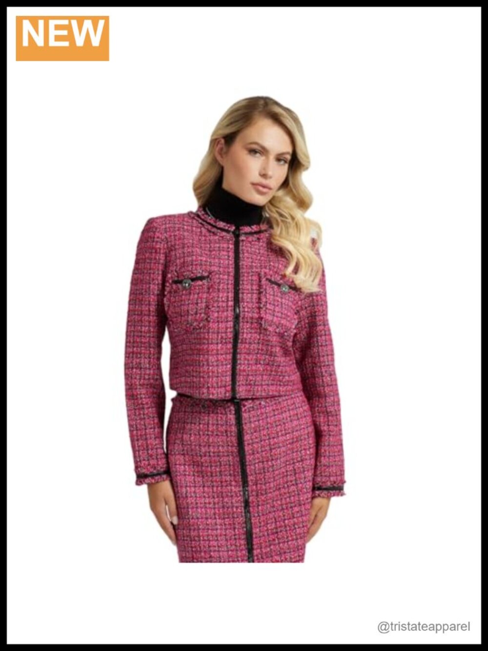 GUESS Pervenche Jacket Faux Leather Casual Zip Front